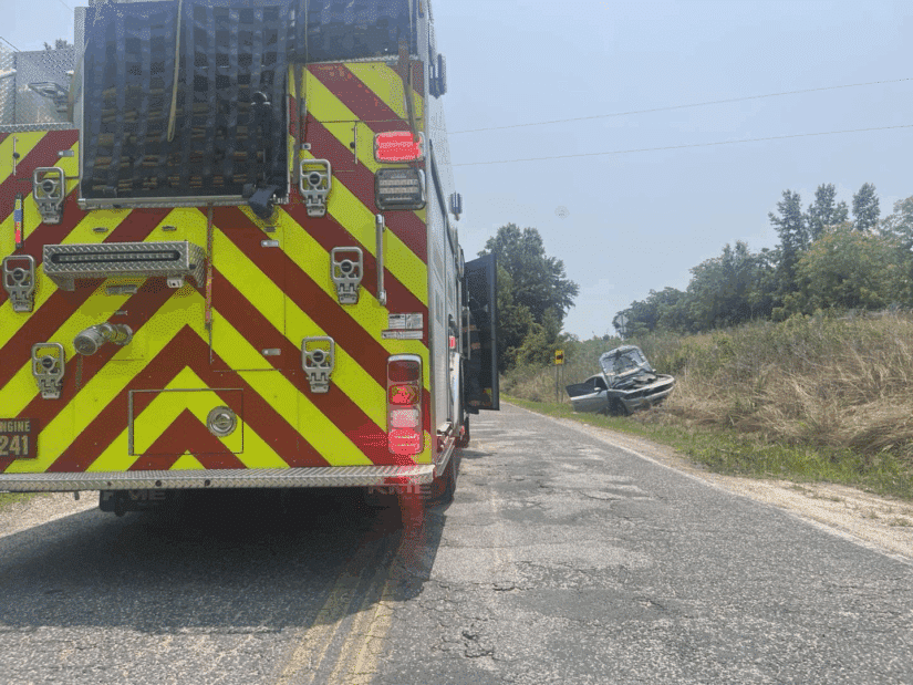 Car catches fire after crash